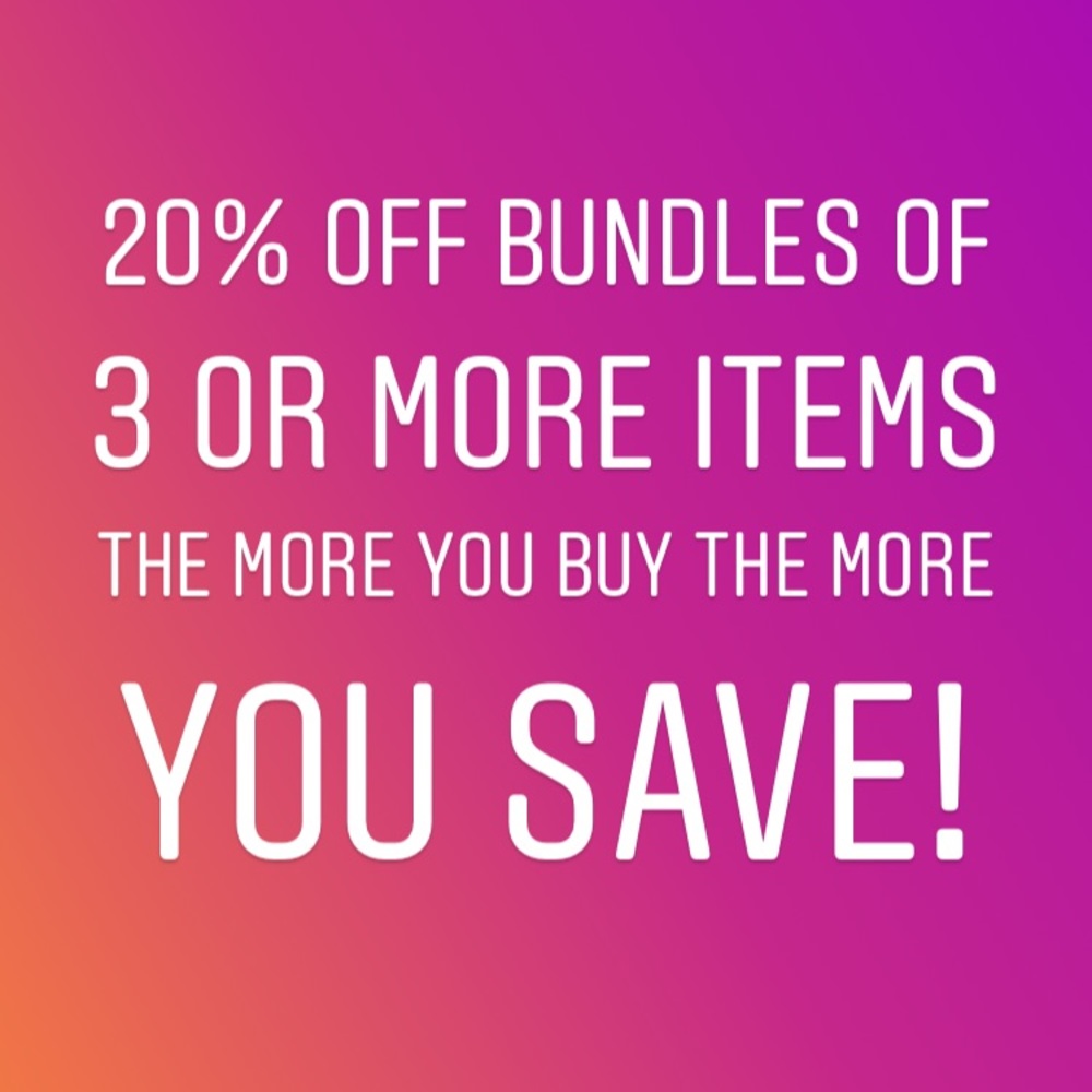 20% off bundles of 3 or more!